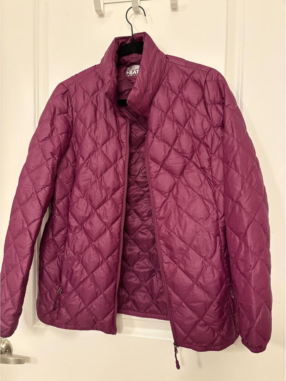 32 Degrees Heat Quilted Puffer Jacket Berry Purple